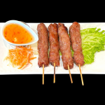A9. Vietnamese Grilled Pork Sausage Skewers  - Nem Nướng Xiên Que (4 Pcs)